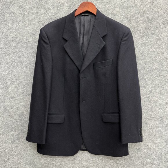 Pierre Cardin Men's Blazer Sport Coat Jacket 100% Wool Made In Italy Black 50R